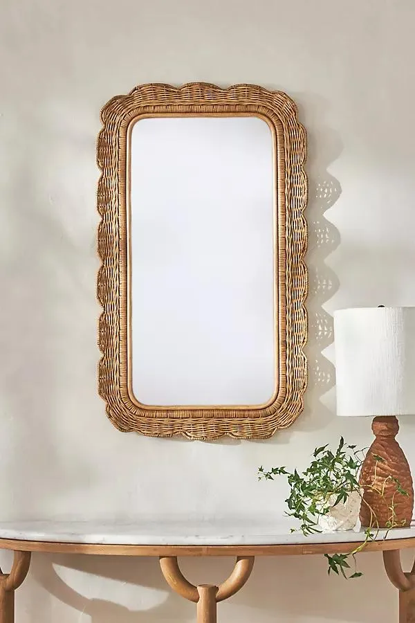 Sutton Rattan Wicker Portrait Wall Mirror