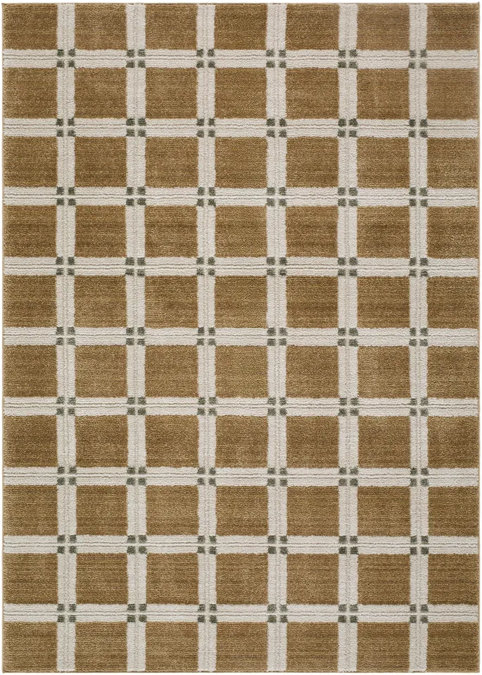 La Luna Yellow Indoor 6'7" x 9' Machine Woven Rug