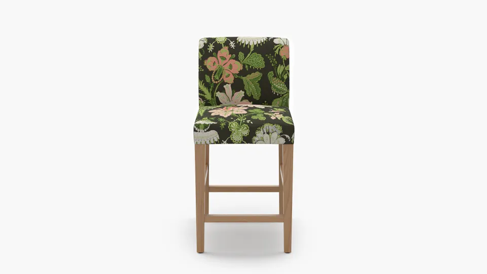 Signature Dining Counter Stool, Coral Onyx Rossetta, Natural Square Tapered Leg