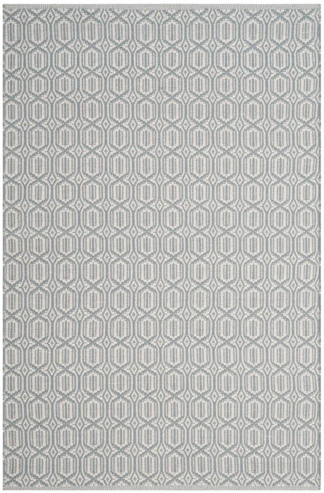 Arlo Home Hand Woven Area Rug, MTK333L, Ivory/Blue,  4' X 6'