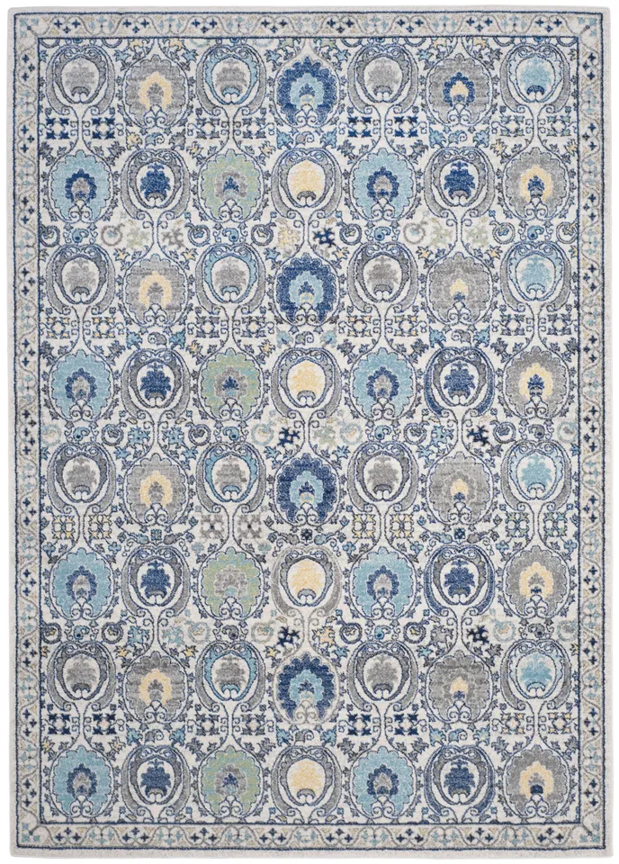 Arlo Home Woven Area Rug, EVK251D, Ivory/Grey,  6' 7" X 9'