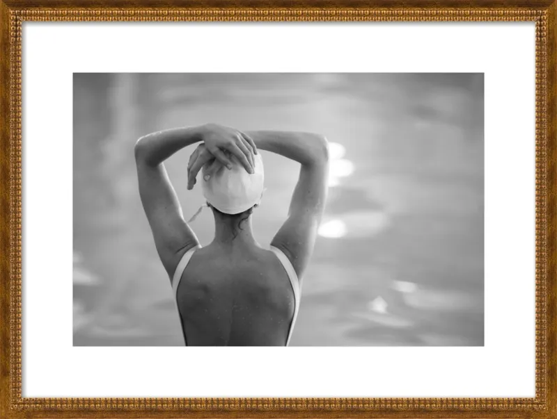 Woman Swimmer in a White Cap by Lucy Snowe for Artfully Walls