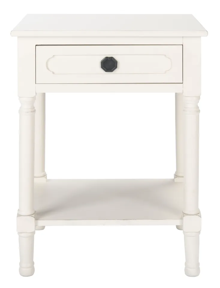 Allura 1 Drawer Accent Table - Distressed / White