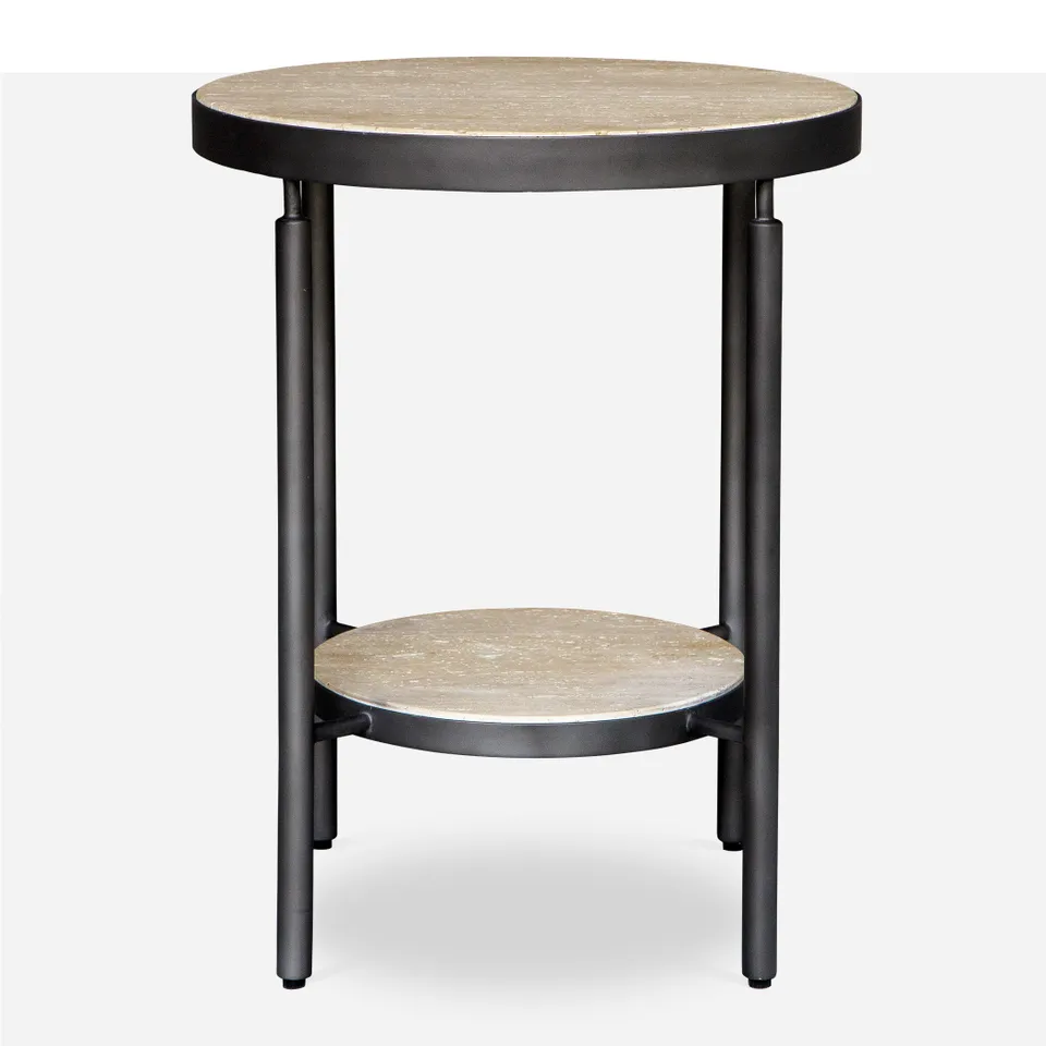 Dauntless Travertine Side Table