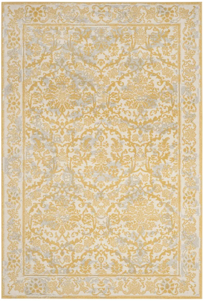Arlo Home Woven Area Rug, EVK242S, Ivory/Gold,  5' 1" X 7' 6"