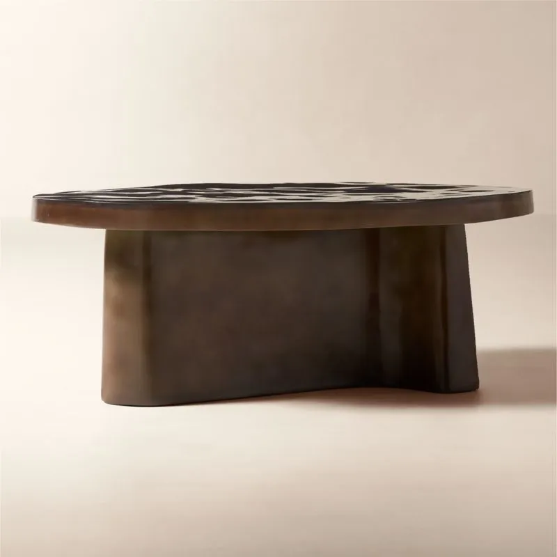 Lana 42" Dark Brown Resin Coffee Table by Casa Dean by Swizz Beatz