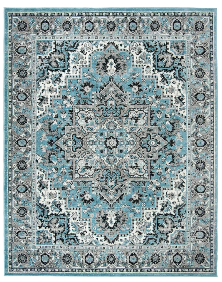 Arlo Home Woven Area Rug, SKY126M, Blue/Ivory,  9' X 12'