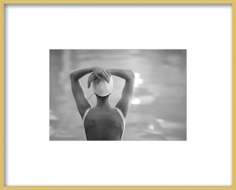 Woman Swimmer in a White Cap by Lucy Snowe for Artfully Walls