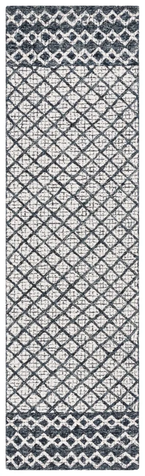 Safavieh Couture Abstract Collection Hand Tufted Area Rug, Ivory / Navy, 2'-3" x 8'