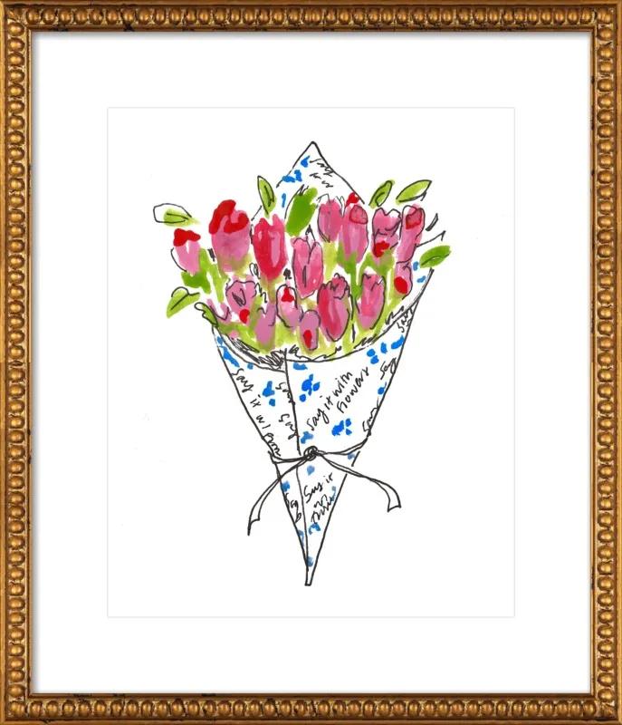 Bodega Flowers in Blue and Pink by Larsen McDowell for Artfully Walls