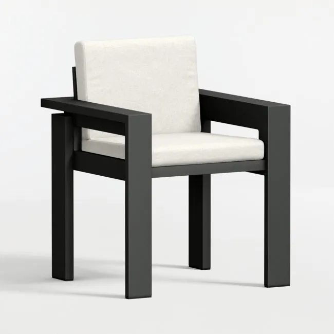 Walker Metal Outdoor Dining Armchair with Canvas Natural Sunbrella ® Cushions