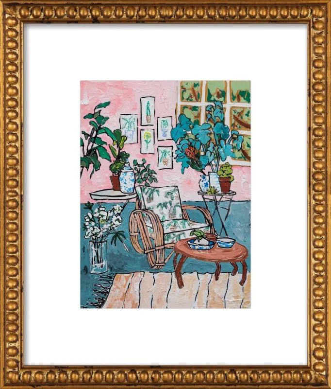 Cane Chair in Tropical Interior by Lara Lee Meintjes for Artfully Walls