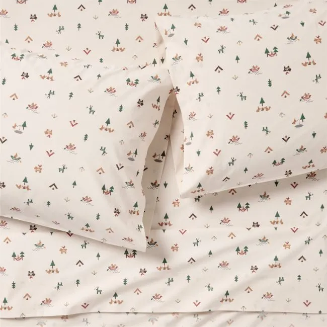 Cozy Camper 100% Organic Cotton Percale Kids Full Sheet Set