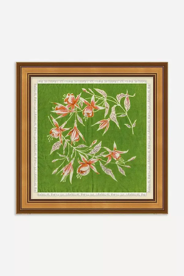 Patterned Scarf Green and Orange Wall Art