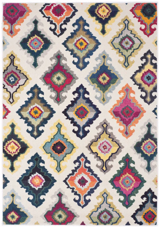 Arlo Home Woven Area Rug, MNC239A, Ivory/Multi,  5' 1" X 7' 7"