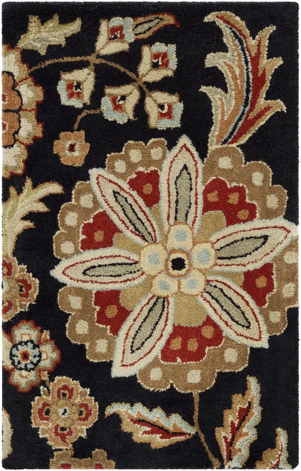 Athena Black Indoor 2' x 3' Handmade Rug