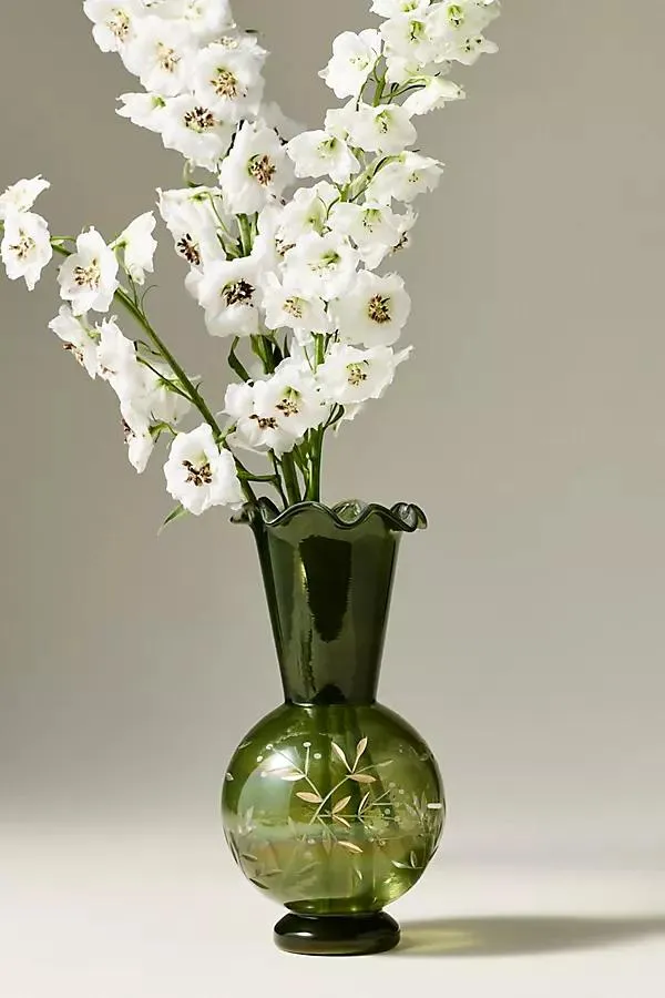 Aubrey Glass Etched Vase