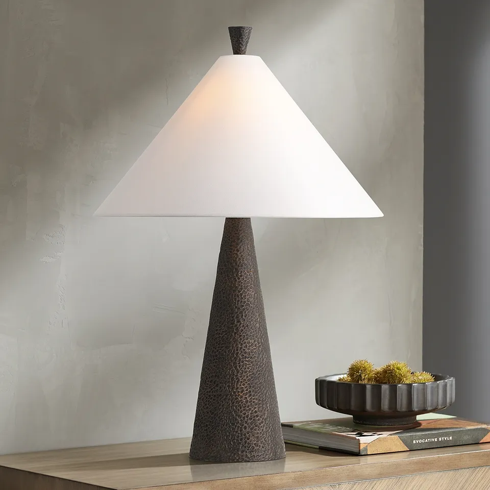 Possini Euro June 27" High Modern Black Cone Table Lamp