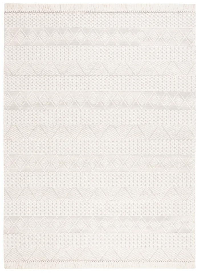 Safavieh Couture Natura Collection Hand Woven Area Rug, Ivory / Grey, 6' x 9'
