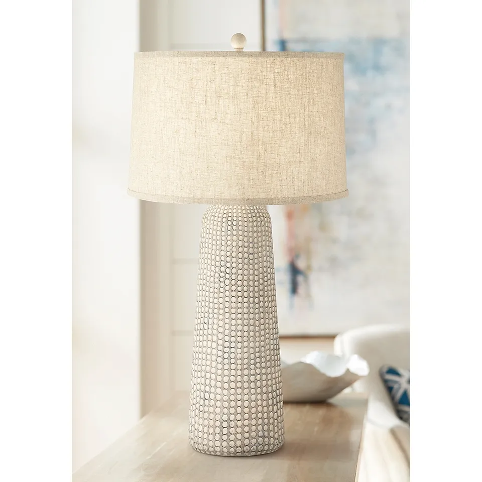 Regency Hill Leisa 32 1/4" High Sand Finish Modern Table Lamp