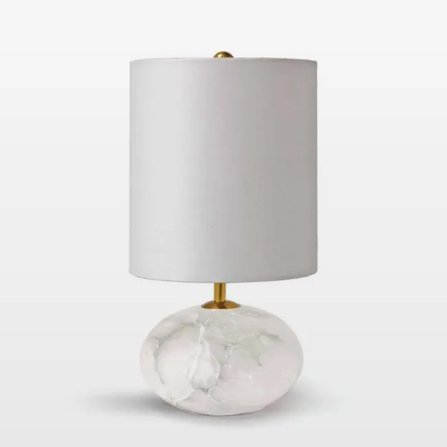 Alabaster Mini Orb Lamp 15.5"