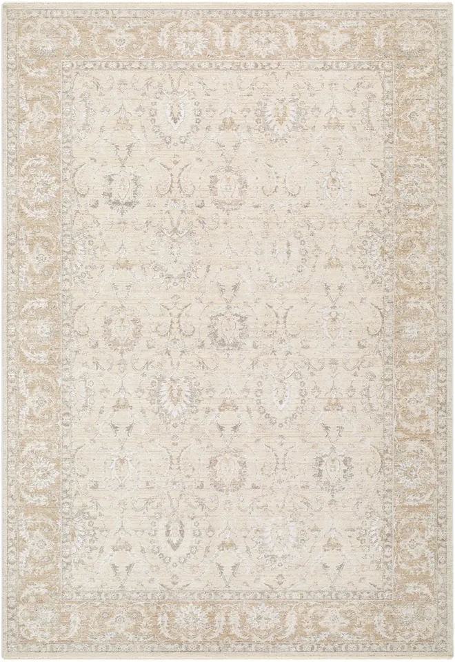 Lotus White Indoor 5' x 7'5" Machine Woven Rug