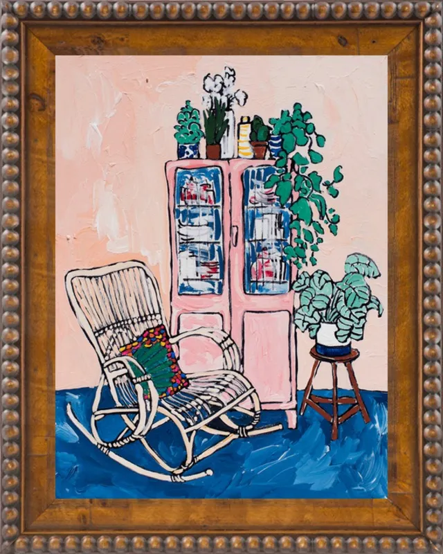 Rocking Chair In Pink Interior by Lara Lee Meintjes for Artfully Walls