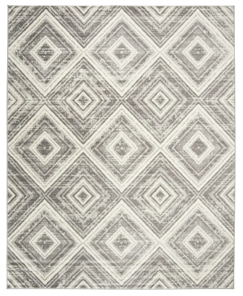 Arlo Home Woven Area Rug, SKY120K, Grey/Ivory,  8' X 10'