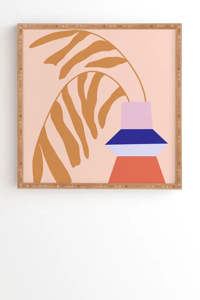 Say Hi by Jae Polgar - Framed Wall Art Bamboo 20" x 20"