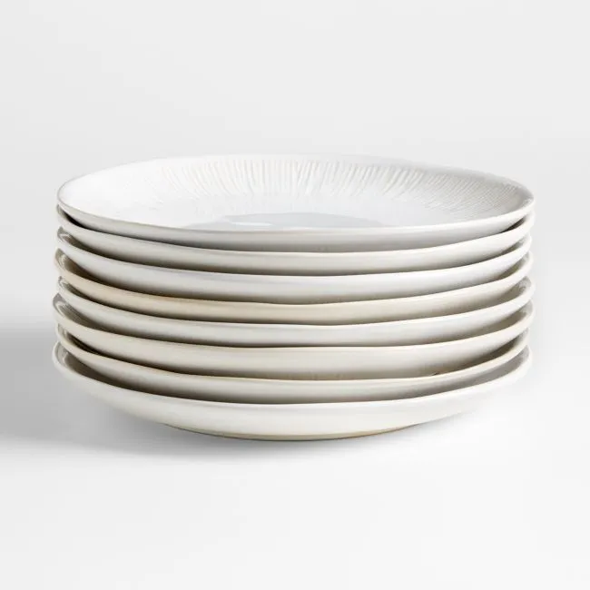 Dover White Dinner Plates, Set of 8