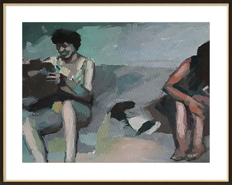 Girls at the beach by Mary Sinner for Artfully Walls