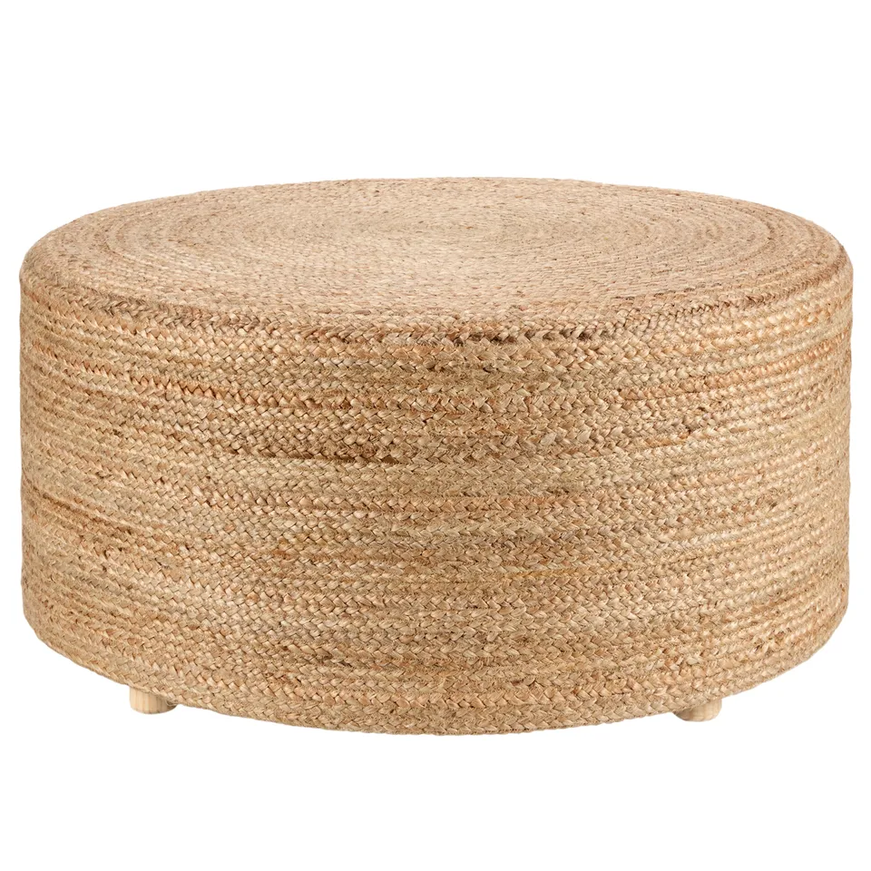 Barnum SBT02 Handmade Solid Natural Round Pouf (36"x36"x18")