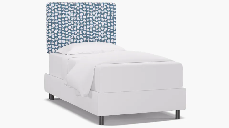 Square Back Headboard, Dusty Blue Odalisque, Twin