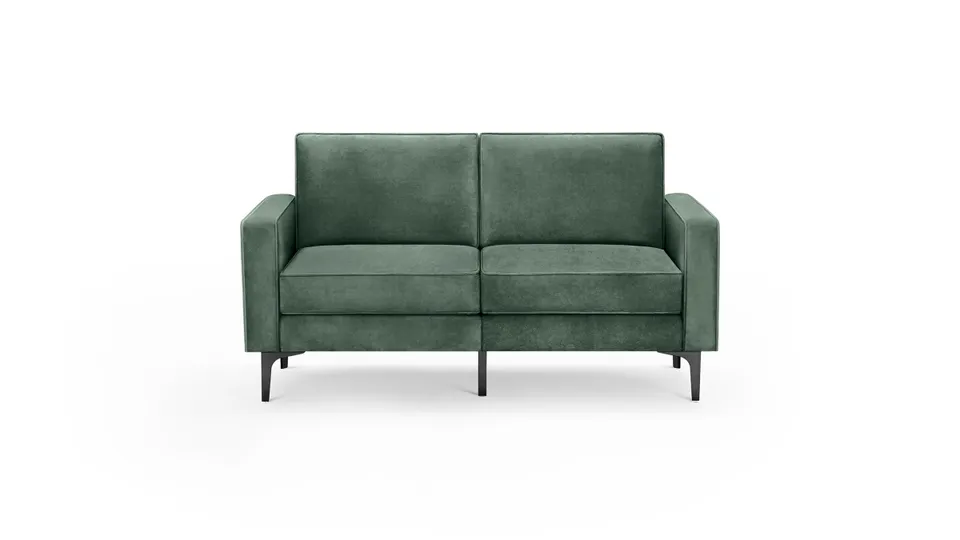 Nomad Velvet Loveseat - Jade - Performance Velvet / Black - Metal