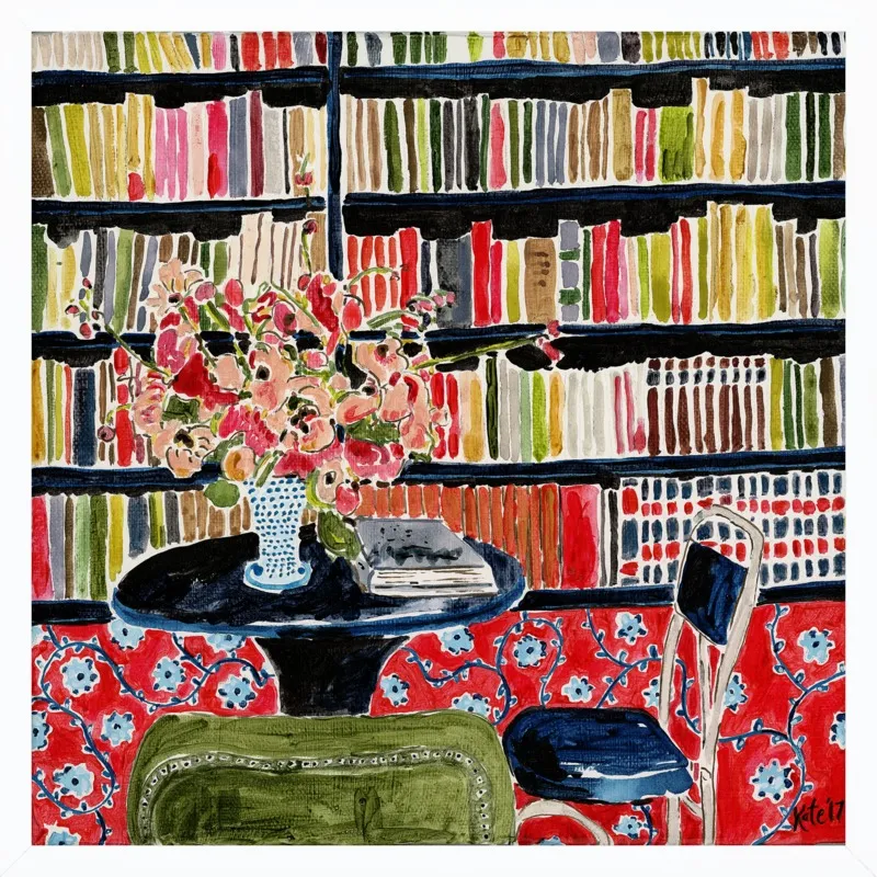 Books with Flowers by Kate Lewis for Artfully Walls