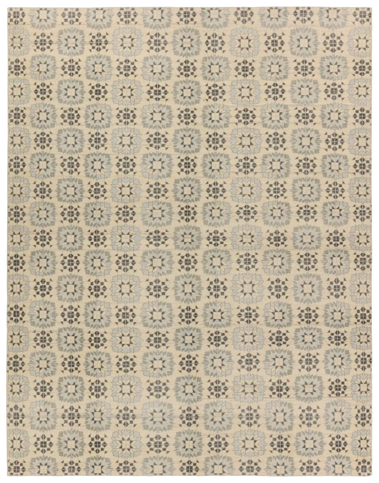 Verde Home by Crystal Hand-Knotted Medallion Gray/ Cream Area Rug (9'X12')