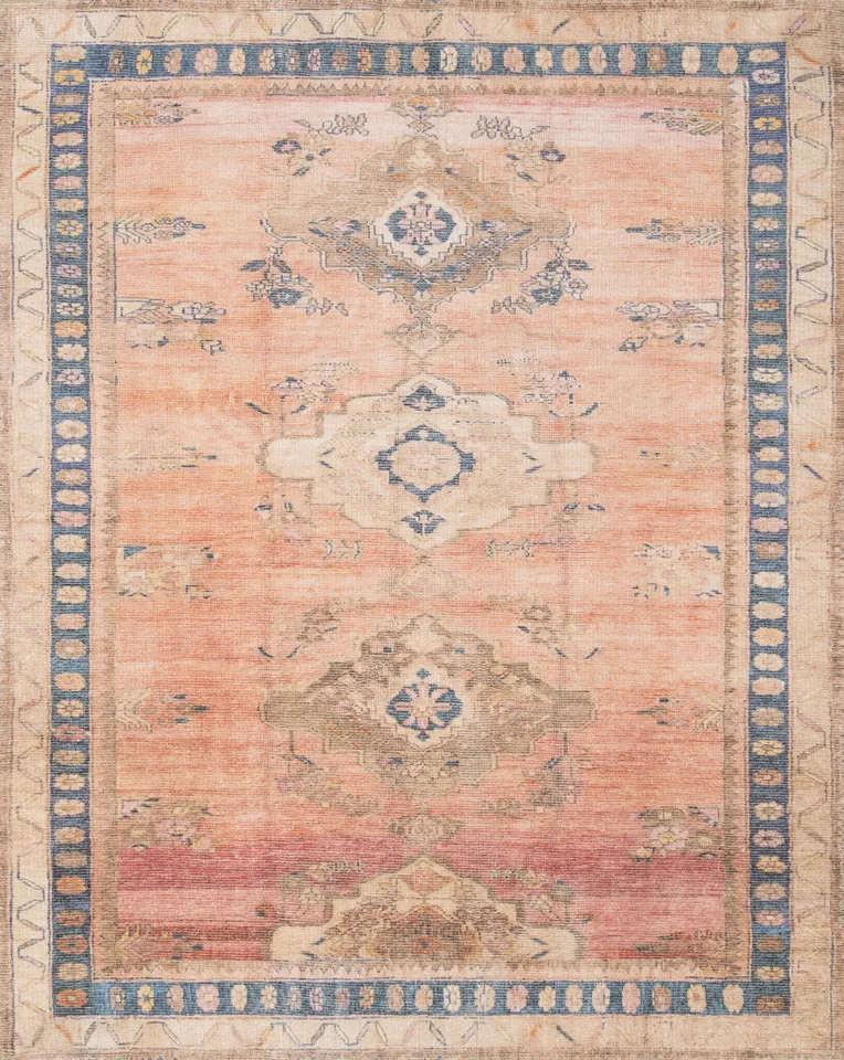 Magnolia Home by Joanna Gaines x Loloi Deven DEV-01 Sunset / Indigo 18" x 18" Sample