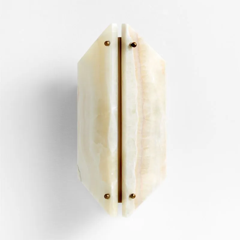 Vivien Onyx Cream Stone Wall Sconce Light