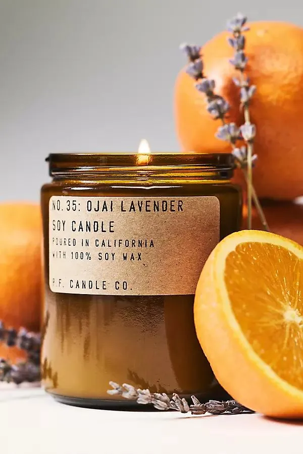 Floral Ojai Lavender Glass Candle