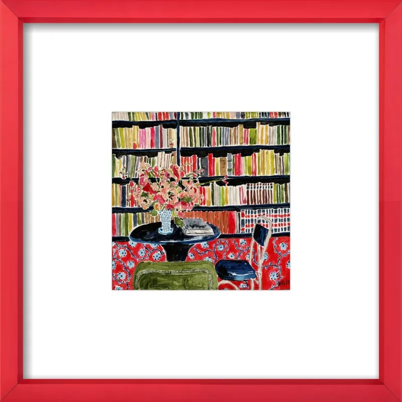 Books with Flowers by Kate Lewis for Artfully Walls