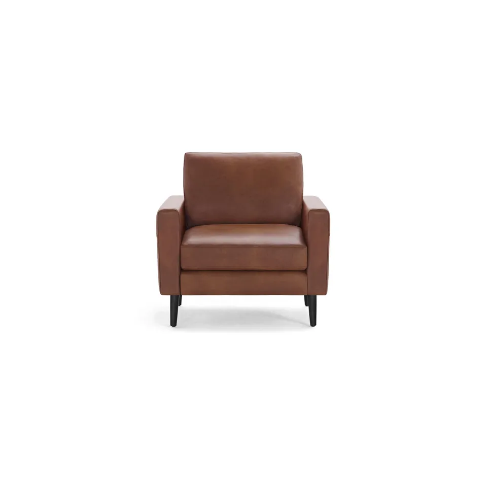 Nomad Leather Club Chair - Chestnut - Top Grain Leather / Ebony - Wood / Block