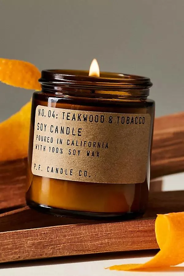 Woody Teakwood & Tobacco Mini Glass Candle