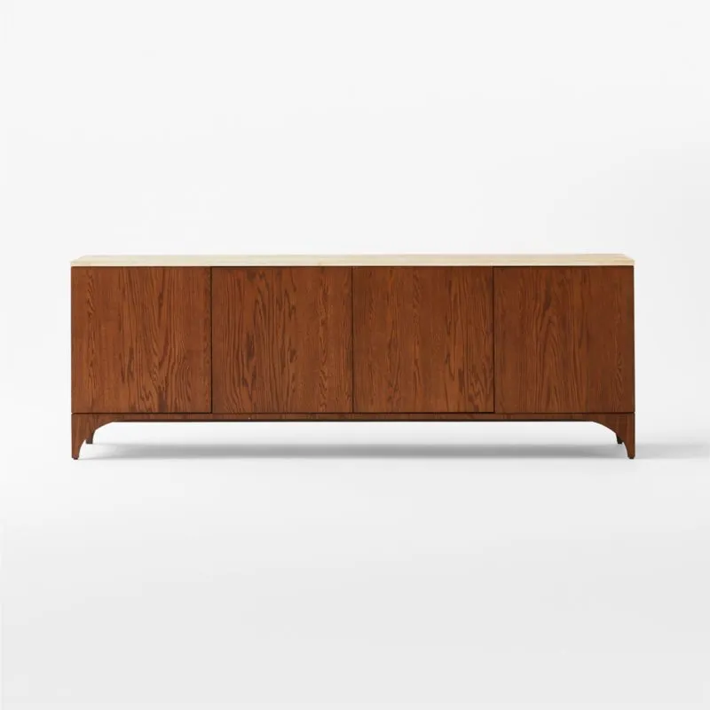 Roane 80" Oak Wood Media Console