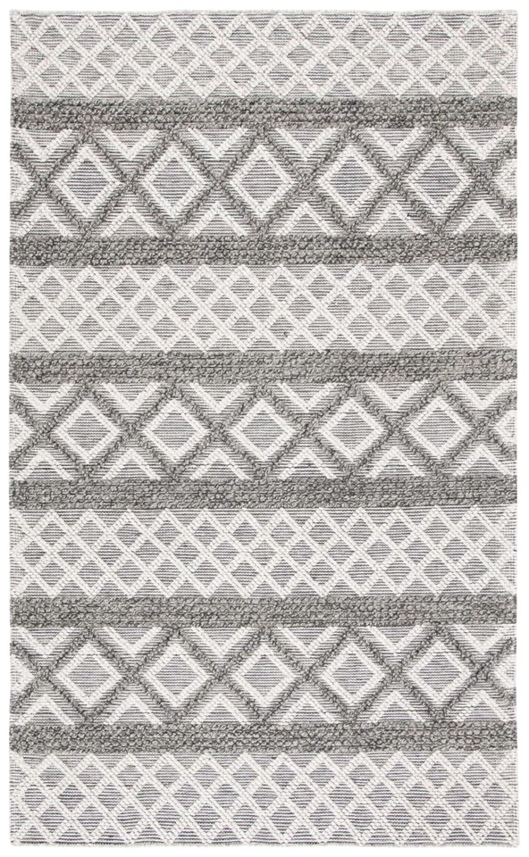 Safavieh Couture Vermont Collection Hand Woven Area Rug, Ivory / Dark Grey, 6' x 9'