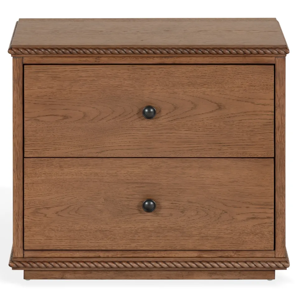 Octavian Rope Detail Nightstand - Walnut