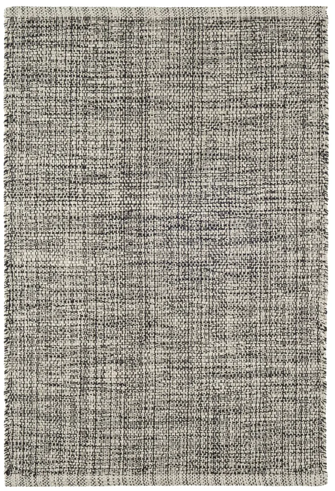 Marled Black Handwoven Cotton Rug