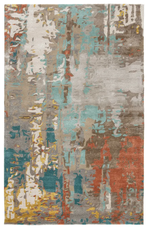 Matcha Handmade Abstract Multicolor Area Rug (9'X13')