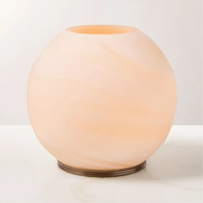 Naomi Faux Alabaster Hurricane Candle Holder Small
