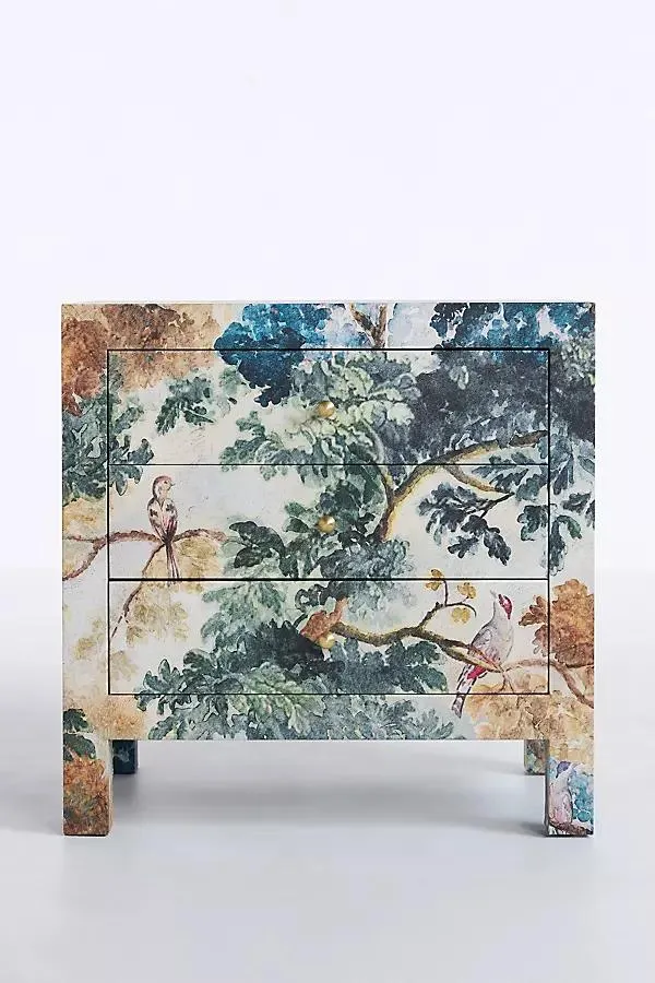 Hale Canvas Printed 3 Drawer Nightstand