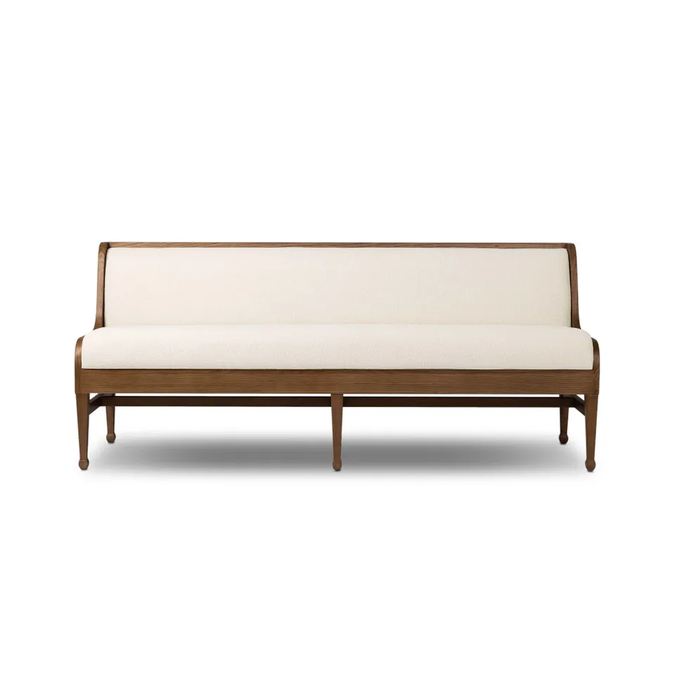 Priscilla Dining Bench- 74" - Crypton Wayfarer Snow